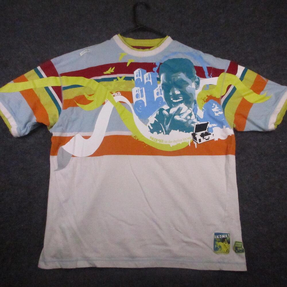 Y2K Akademiks Shirt Mens XL Multicolor Talking All That Jazz Graphic Tee Music